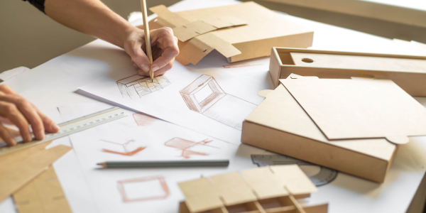 designer-draws-mockup-crafting-cardboard-box
